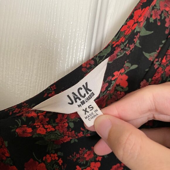 black and red floral maxi jumpsuit romper - Picture 5 of 5